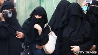Veiled women in Damascus, Syria (file image)
