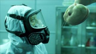Sarah Polley and creature in Splice