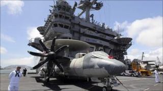 US aircraft carrier USS George Washington in South Korea (21 July 2010)