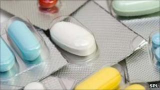 Blister packs of drugs