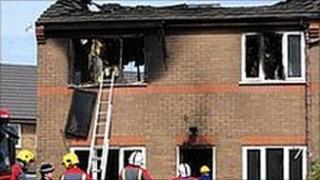 The scene of the fire