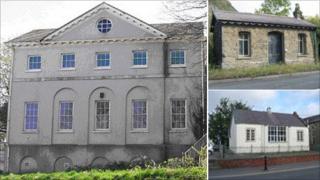 Foley House in Haverfordwest, a railway station in Stanner and a former youth hostel in Presteigne