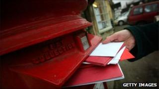 A customer posts letters