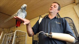 Geoff Leedham, from Bodelwyddan, who runs the Denbighshire Avian Rescue Centre (picture courtesy of dailypost.co.uk)