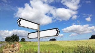 Blank signpost