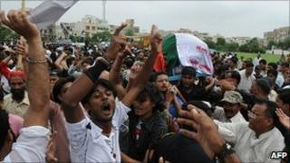 Funeral of Raza Haider in Karachi 3.8.10