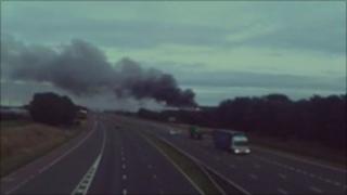 The fire at the recycling plant