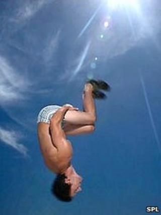 Man doing a somersault