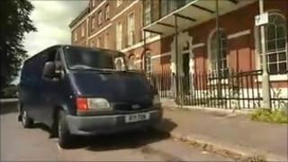 Van on street