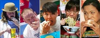 A selection of competitive eaters