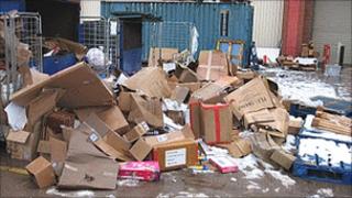 Dumped waste outside Poundstretcher