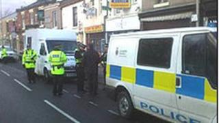 The scene of the shooting in Blackburn