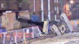 Scene of building site accident