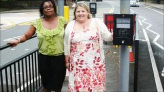 Eileen Taylor and Jane Dowson at the new crossing