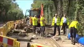 Burst water main in Enfield