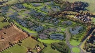 Artist's impression of the new Warren Hall Business Park