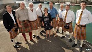 Locals show off their new tartan