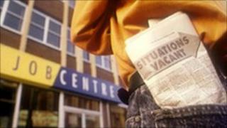Young man outside Job Centre