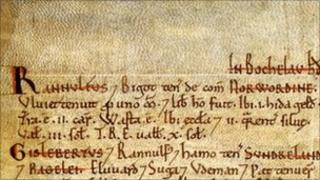 Page from the Domesday Book