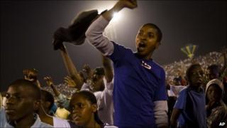 Crowds at the Amhoro stadium in Kigali