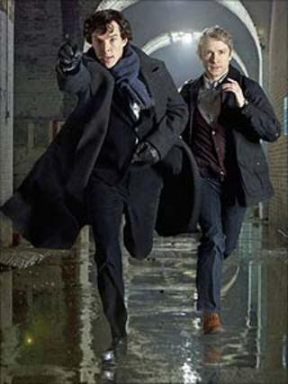 Benedict Cumberbatch and Martin Freeman in Sherlock