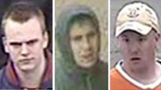 Three of the men being sought by police