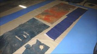 Carpet that was found with the woman's remains