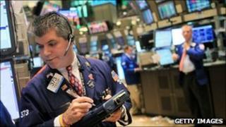 A New York trader (file photo)