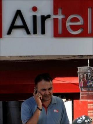 A man on a mobile phone