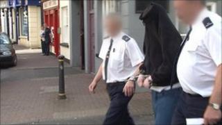 The accused hid his face as he left court in Enniskillen