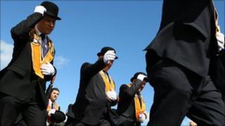 Orangemen parade in Portadown