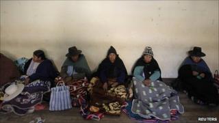 Pensioners who used to work as miners take part in a hunger strike in Potosi August 11, 2010.