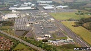 How the wind turbines are expected to look at the Honda plant