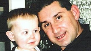 Lee Williams with his son