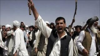 Protest near Kabul