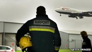 Firefighters at Heathrow