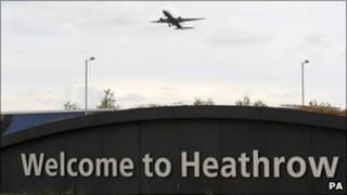 A plane takes off from Heathrow