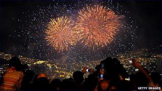 People watching fireworks