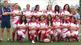 Tom Hatfield with the East Harlem Girls team