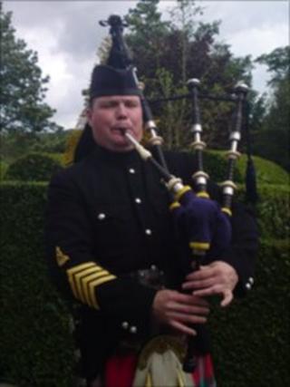 Andy Paton and his bagpipes