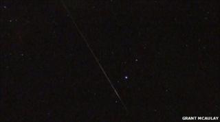 View of the Perseid meteor shower from Eaglesham moor