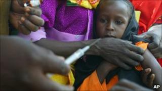 Child in Chad being vaccinated