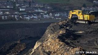 Digger at an opencast mine