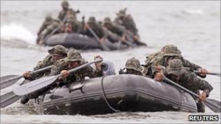 South Korean soldiers on a drill, 12/08