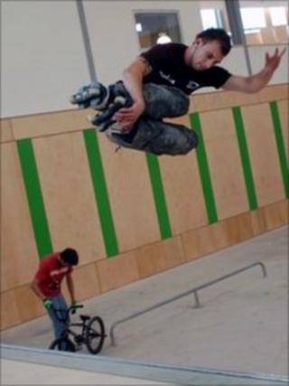 Skateboard park at Minehead Eye