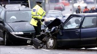 Scene of a car crash