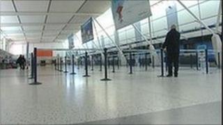 Empty departure lounge