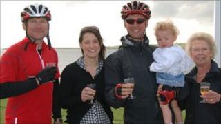 David Bowering and family at John O-Groats