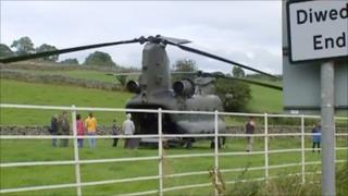 The Chinook in a field