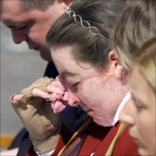 Donna Marie McGillion at a memorial service in Omagh a year after the bomb
